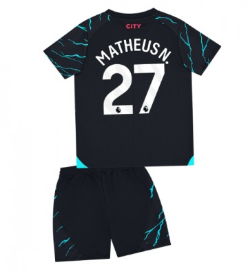 Manchester City Matheus Nunes #27 Tredje trøje Børn 2023-24 Kort ærmer (+ korte bukser)